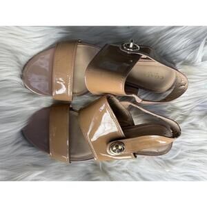 Coach Women's Patent Leather Sandals with Buckle Strap